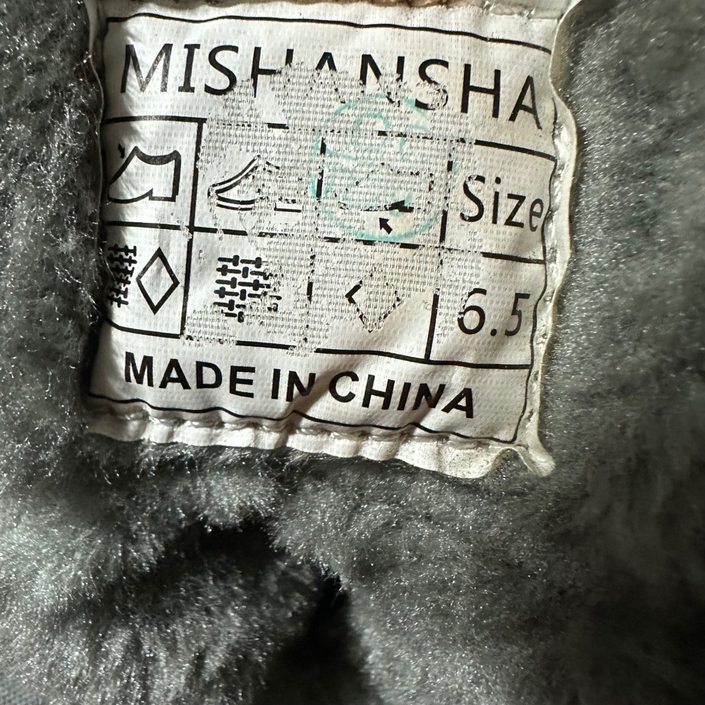 Mishansha Women Winter Snow Boots Fur Lined Lace Up Waterproof Black Tan Sz 6.5‎ - Picture 6 of 8